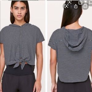 Lululemon Tie Front Hooded Crop Top